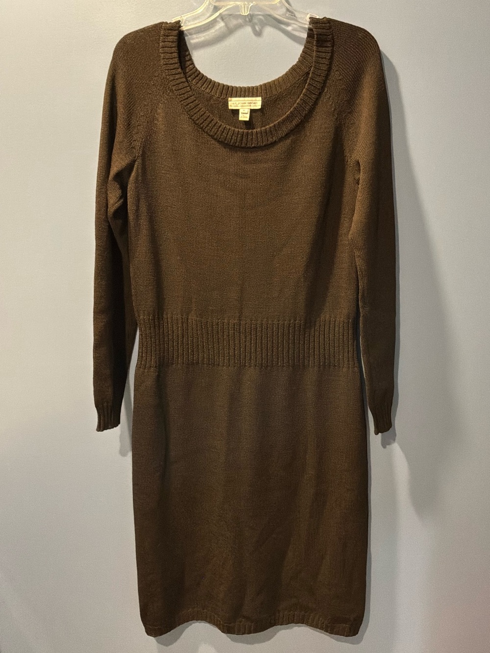 St. John Brown Long Sleeve Knit Dress